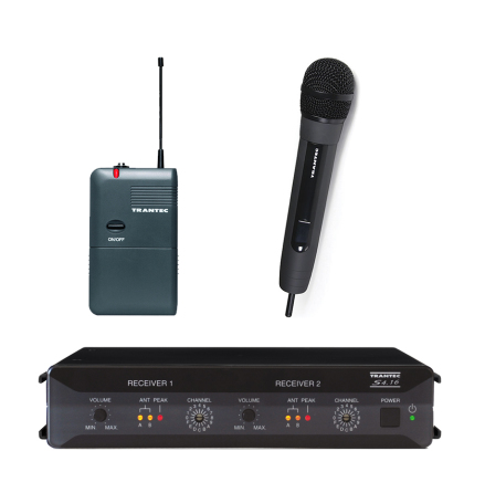 Trantec S4.16RX2HL | Trdlst dubbelsystem med handhllen mikrofon och beltpack